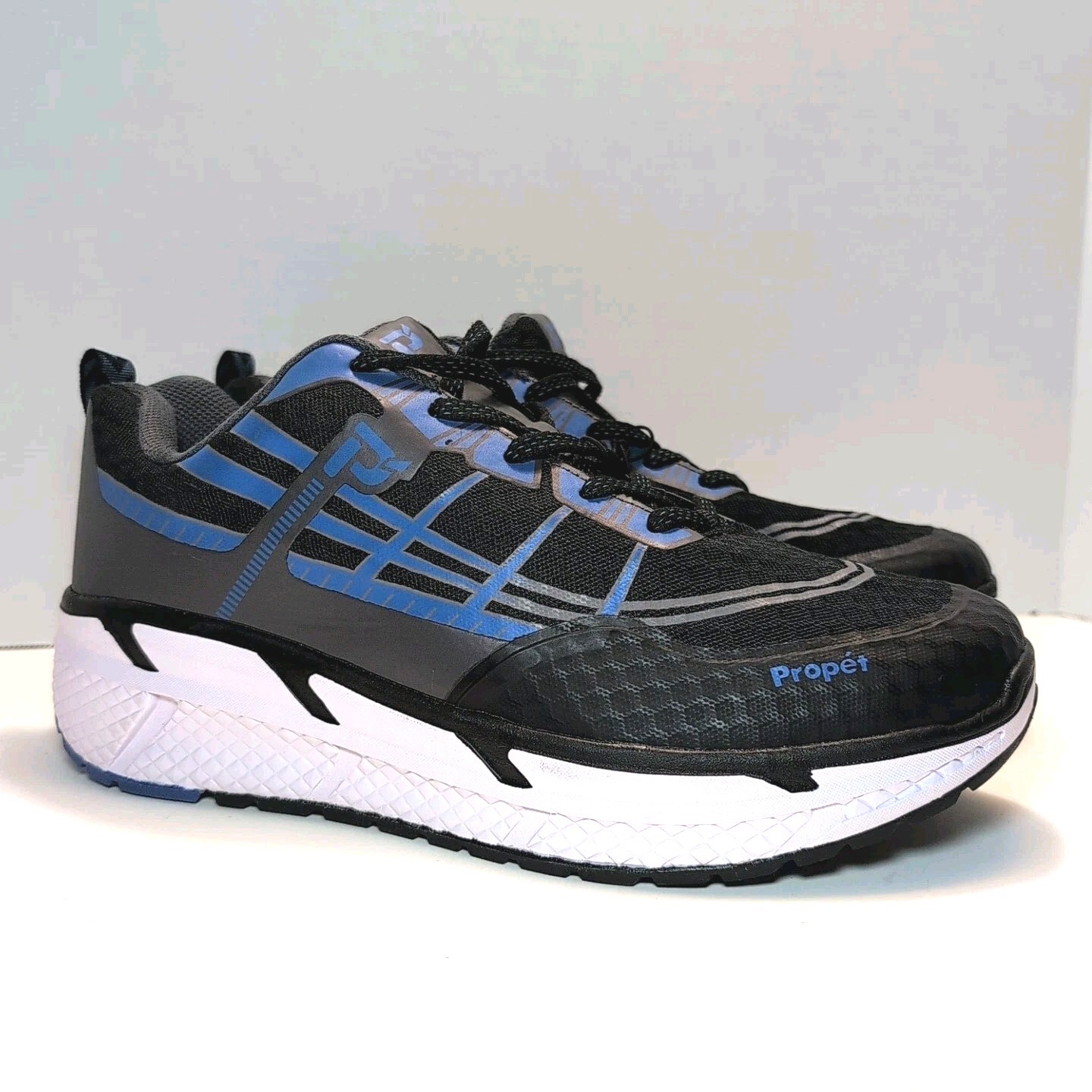 Propet Mens Sz 9.5 Ultra Black & Blue Maa202m 3e Athletic Shoe - Floor Model